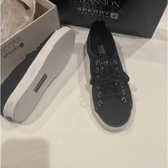 Woman’s Sperry topsiders glitter black size 5.5 - Picture 10 of 14